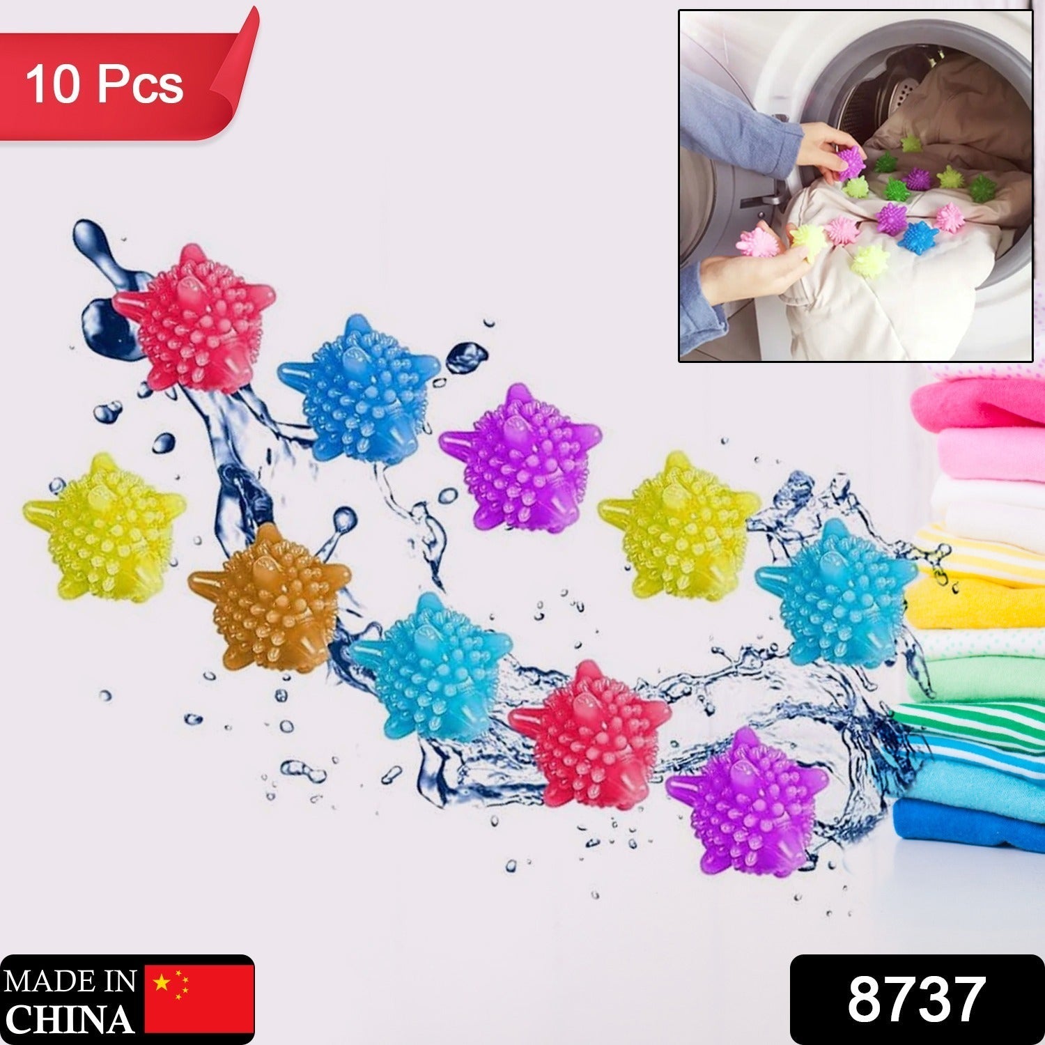 Soft Star Laundry Dryer Balls – 10-Piece Multi-Color Clothes Softener Soft Star Laundry Dryer Balls – 10-Piece Multi-Color Clothes Softener